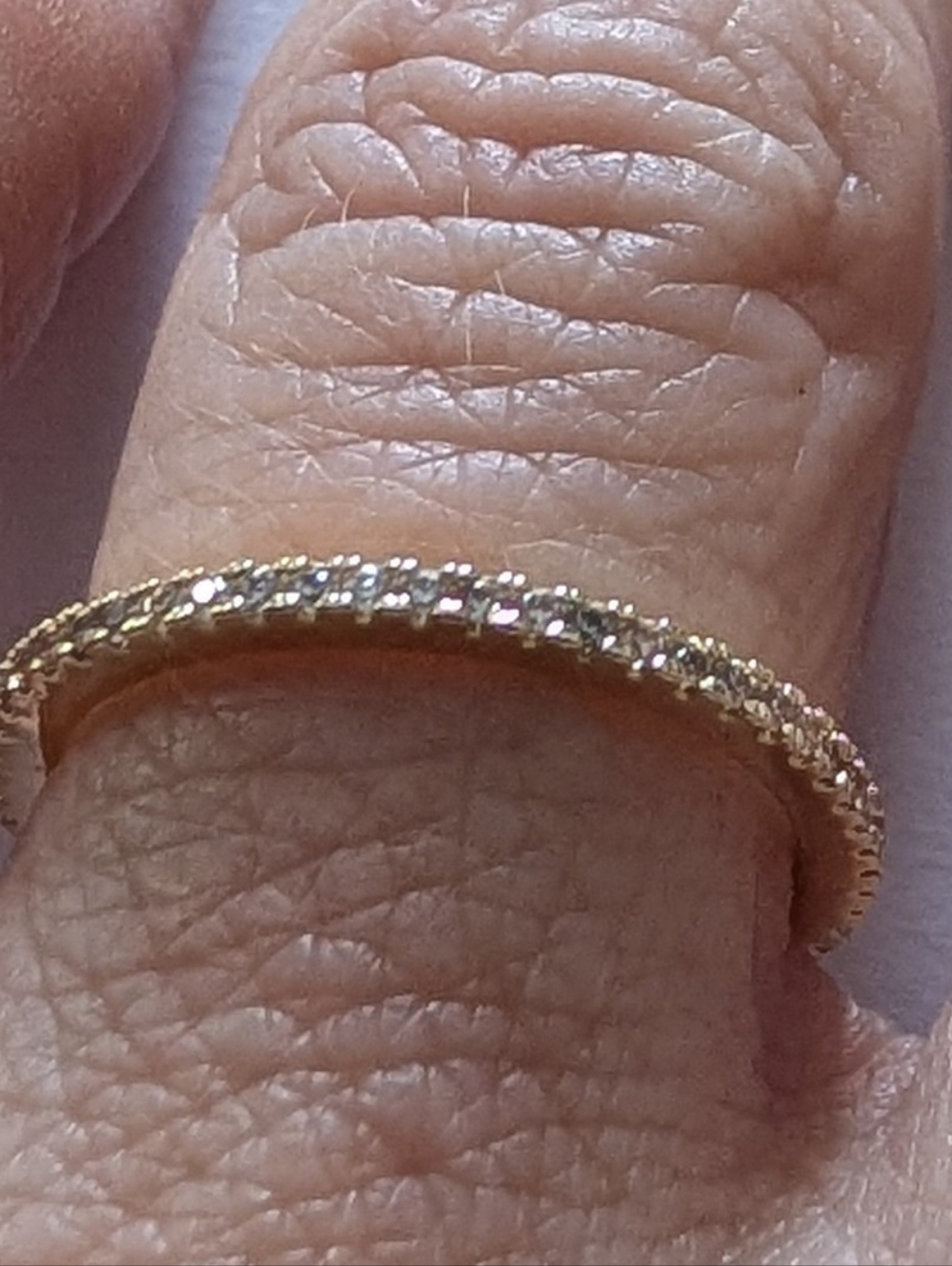 14k Gold Plated Cubic Zirconia Eternity Band Size 5.5 - Picture 5 of 8